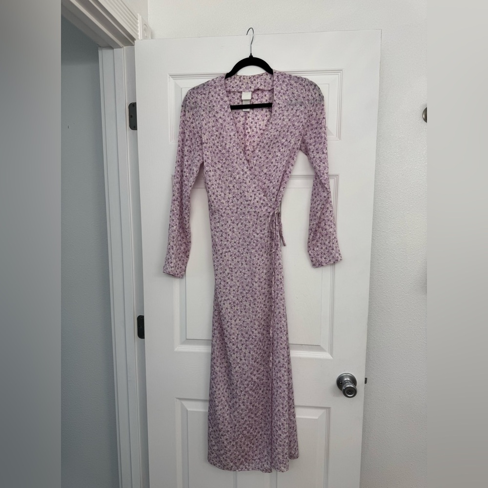 H&M floral wrap maxi dress size xs